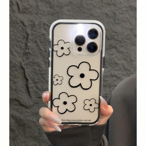 เคสโทรศัพท์กันกระแทกแบบเต็มตัว ลายเส้นดอกไม้เรียบง่าย สีสันสดใส สำหรับ iPhone 16/17 เหมาะสำหรับฤดูร้อน - Product Image 2