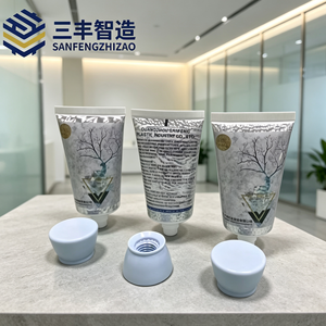 Tubo Exprimible para Cosméticos con Tapa Azul Claro para Crema de Manos y Loción Corporal - Product Image 3