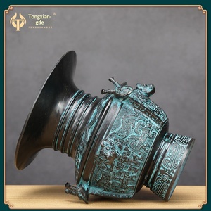 Adornos Antiguos de Bronce de la Dinastía Shang de la Boutique Jingciren, Colección de Antigüedades de Vino Huzun, Adornos de Escritorio para Museo - Product Image 3