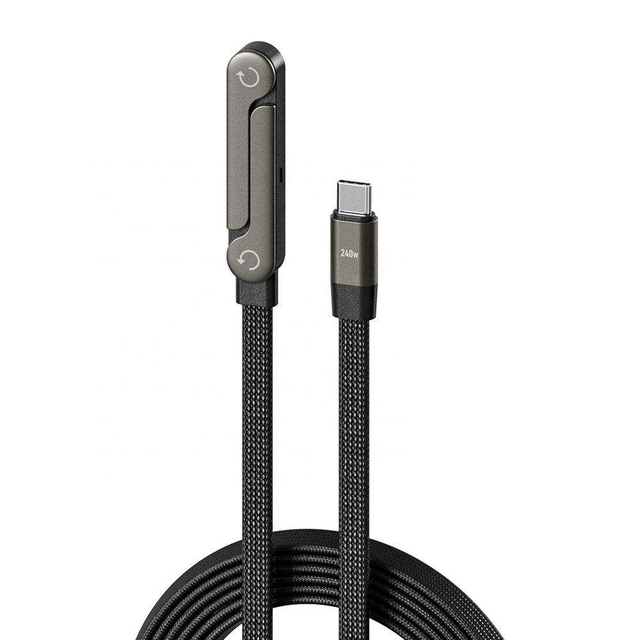 2in1 240W Stand Charging Cable Phone Holder 1m Nylon with Braid Shielding Type-C Data Transfer for Mobile Phones Cameras
