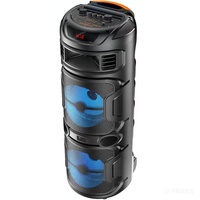 Altavoz Karaoke Portátil de 8 Pulgadas, 20W, Batería de Litio de 2400mAh, Luz de Malla Azul, Micrófono Inalámbrico, Control Remoto, Venta al Por Mayor