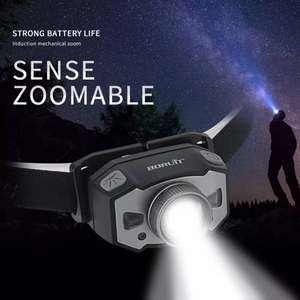 Linterna Frontal LED Táctica de Plástico ABS Recargable por USB con Sensor de Zoom, Resistente al Agua IP65, con Haz Ajustable para Pesca Nocturna - Product Image 5