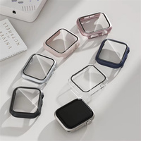 Étui pour Apple Watch Series 12 46 mm avec protection d'écran en verre trempé, coque de protection rigide en PC pour IWatch 12 42 mm