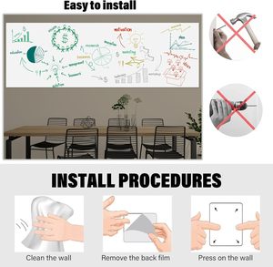 Tự dính lớn có thể tháo rời bảng trắng từ tính bảng liên hệ với giấy khô xóa sticker cho tường - Product Image 5