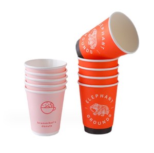 Eco Material Disposable Double Wall Paper Cups with Custom Printing for Wholesale All 8oz 10oz 12oz 16oz