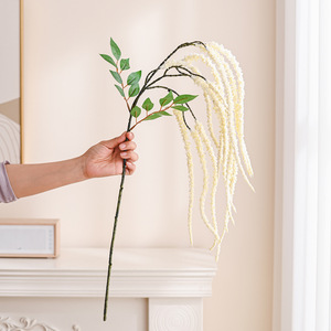 Fleurs artificielles suspendues Runye, queue d'amarante blanc laiteux, haute simulation, décoration intérieure, décoration de mariage - Product Image 1