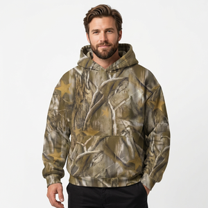 Herren Camouflage Hoodie Übergroßer Stern-Print Pullover Sweatshirt mit Tasche Streetwear Herbst - Product Image 2