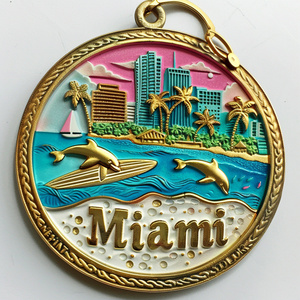 Bán Buôn Cá Nhân Thiết Kế Mới Miami Bãi Biển Và Xây Dựng Thành Phố Quà Lưu Niệm Keychain Khắc Móc Chìa Khóa Nhựa Tùy Chỉnh Keychain - Product Image 3