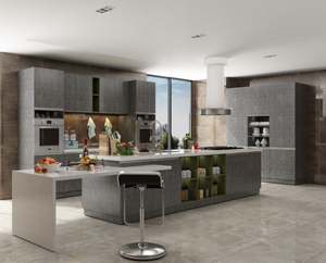 Armoire de cuisine moderne de haute qualité sur mesure avec contreplaqué et panneaux de particules, écologique et résistante à l'eau - Product Image 1