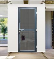 Porte française à cadre en aluminium noir automatique en option avec porte moustiquaire en option