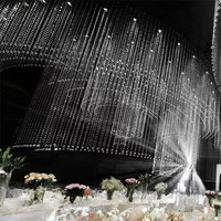Rideau de plafond pour réception de mariage, rideau de perles de cristal transparentes en forme de goutte d'eau, rideau de fond pour décoration de mariage, événement ou fête