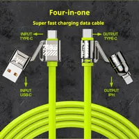 Câble de charge rapide/transfert de données 4-en-1 en silicone 2m 240W pour iPhone 16/15/14/13/12/11 Pro Max/ S25/S24/S23/ Moto