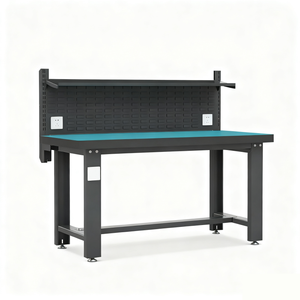 Banc de travail antistatique robuste avec panneau perforé multifonctionnel H620mm, table d'inspection et de travail du bois L1500*W750mm - Product Image 2