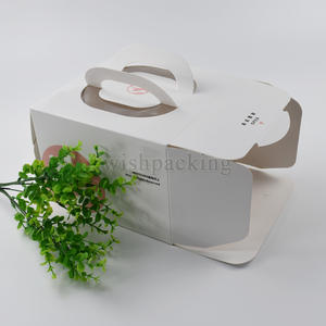 Cumpleanos Caja de papel portátil de lujo Caja de regalo de la torta con ventana de PVC transparente impreso Logo para llevar - Product Image 3