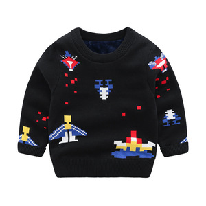 <span class=keywords><strong>Pull</strong></span> doublé <span class=keywords><strong>polaire</strong></span> épaissi d'hiver pour garçons Nouveaux tricots avec décoration à rayures en coton mignon à motif animal <span class=keywords><strong>Pull</strong></span> en <span class=keywords><strong>polaire</strong></span> pour filles - Product Image 1
