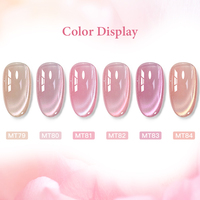 MTSSII Vernis à ongles UV LED rose 7ml Gel cristal pour les yeux de chat Vernis à ongles magnétique pour les yeux de chat