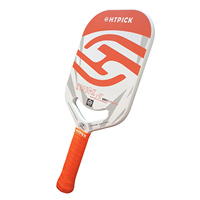 Raket Pickleball Permukaan Serat Karbon Dilengkapi Lapisan Permukaan Bertenaga Kontrol Putaran 16mm Untuk Hiburan Pertandingan Turnamen
