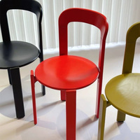 Chaise de salle à manger Rey moderne en bois massif, mobilier de maison pour petit appartement, dossier coloré et épaissi, garantie 1 an