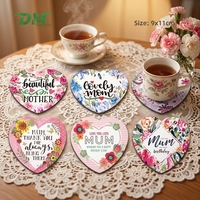 Sous-verres en céramique vierges en forme de cœur de fruit, personnalisables par sublimation, avec base en liège absorbante, pour bars, vente en gros