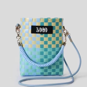Bolsos de Mano Hechos a Mano/Artesanales al por Mayor con Logotipo Personalizado para Mujer, Bolsos de Gran Capacidad Plegables e Impermeables de PP Tejido para Viajes al Aire Libre - Product Image 4