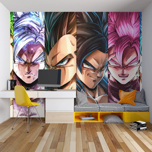 Papier peint mural vibrant avec plusieurs formes <span class=keywords><strong>de</strong></span> Super Saiyan pour la décoration intérieure <span class=keywords><strong>de</strong></span> la maison, <span class=keywords><strong>de</strong></span> la salle <span class=keywords><strong>de</strong></span> <span class=keywords><strong>jeux</strong></span>, <span class=keywords><strong>de</strong></span> la chambre d'adolescent et du salon - Product Image 2