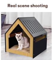 Maison pour animaux de compagnie de luxe moderne et minimaliste, en bois massif, détachable, écologique, pour chats et petits chiens, pour salon
