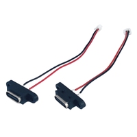 Conector USB Tipo-C Hembra de 2 Pines a Prueba de Agua, de Acero Inoxidable para Montaje en Placa, con Cables, Personalizado, con Clasificación de 3A para PCB