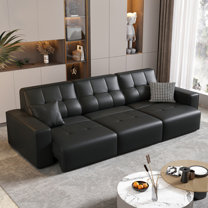 Sofá Cama Eléctrico de Lujo, Moderno, de Cuero, con Control Remoto, Multifuncional, <span class=keywords><strong>Sofás</strong></span> Cama Tipo Nube para Sala de Estar, <span class=keywords><strong>Sofás</strong></span> para el Hogar - Product Image 2