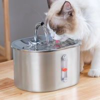 ChongxinIOT 2L UVC Sterilization Charge Love Stainless Steel Battery Smart Water Fountain untuk Anjing Kucing dengan Sensor