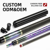 TuoYuan Origin Factory Premium Queue de billard et de snooker en fibre de carbone, 58 pouces, 1/2 divisée, pointe de 12,5 mm, faible déflexion, pour club
