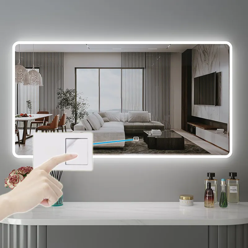 Interrupteur à capteur tactile monochrome avec variateur de lumière pour miroir de salle de bain, maquillage intelligent, avec pilote de LED intégré