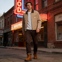 Blouson Bomber Detroit Santa Fe J97 Interstellar, édition printemps/été, coupe ajustée, vintage, fermeture éclair, col rabattu, manches classiques