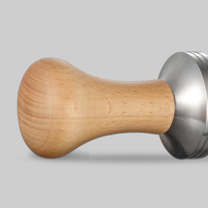 Tamper de café Espresso Coffee Tamper Mango de madera Base de hierro plano Estación de apisonamiento de bajo costo Barista Espresso - Product Image 6