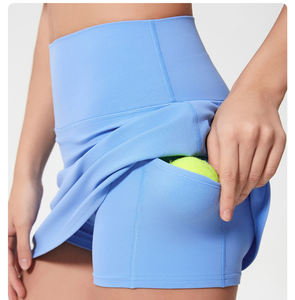 女性用ピクルボールスカート2-in-1ショーツプリーツテニススカートサイドポケット付きカスタムロゴハイウエストクール生地 - Product Image 2
