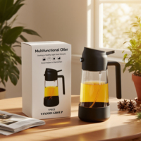 Vente en gros de bouteilles d'huile d'olive en verre personnalisées de 475 ml avec emballage en boîte, anti-fuite, distributeur d'huile de cuisine pour la cuisson