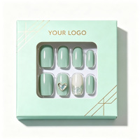 Boîte d'emballage pour faux ongles à presser, personnalisée avec logo, élégante, faite à la main, avec fenêtre, vente en gros directe usine