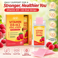 Complément Alimentaire Dissolution Rapide Saveur Framboise Vitamine D3 + K2 en Bandes Orales Marque Blanche Renforce le Système Immunitaire