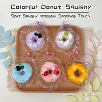 Porte-clés anti-stress en silicone de qualité alimentaire en forme de donut, jouets sensoriels Kawaii à presser, breloques anti-anxiété pour bureau, vente en gros