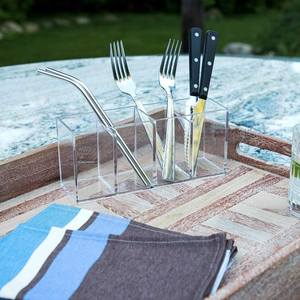 Organisateur en acrylique transparent à 4 compartiments Porte-brosse de <span class=keywords><strong>maquillage</strong></span> Solution de <span class=keywords><strong>rangement</strong></span> Bureau Salle de bain Fournitures de cuisine - Product Image 5