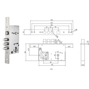 एंटी-चोरी डोर सिस्टम के लिए 3 बोल्ट के साथ ओम भारी शुल्क लॉक तंत्र - Product Image 1