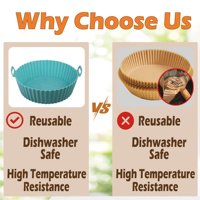 Doublure en silicone multicolore réutilisable pour friteuse à air, résistante à la chaleur, antiadhésive, pour panier de cuisson, idéale pour la remise des diplômes et la fête des pères