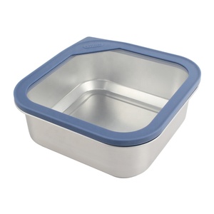 Boîte de conservation alimentaire en acier inoxydable, rectangulaire, taille M, couvercle hermétique en plastique, à un seul niveau, 1 compartiment, empilable, boîte à lunch - Product Image 3
