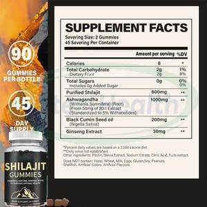 Ausreson OEM Halal 4000mg Gommes de Shilajit Or Bonbons Gélifiés Marque Privée Naturels Biologiques 3000mg Gommes de Shilajit Pur de l'Himalaya - Product Image 5