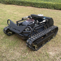 Robot Pemotong Rumput Tenaga Bensin Otomatis dengan Penggerak Crawler Karet Buatan China, Dikendalikan Jarak Jauh, untuk Dijual