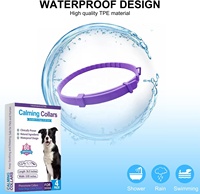 Colliers apaisants et calmants pour animaux de compagnie, en plastique souple, anti-anxiété, design imperméable, ensemble de quatre pièces de luxe moderne, emballé en boîte colorée, vente en gros