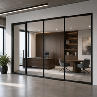 Système de cloisons en verre, cloison de bureau acoustique à double vitrage pour zone de réception et projet de réaménagement intérieur commercial