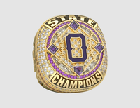 Bague de championnat multisports avec logo personnalisé - Style punk en alliage pour les jeunes, cadeau pour les occasions de fête