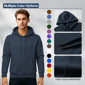 2025 男士休闲连帽衫 100% 棉水洗套头衫 长袖 秋冬运动必备 日常时尚 - Product Image 3