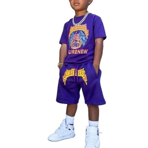 Set di Pantaloncini e Maglietta in Cotone 100% con Logo Personalizzato, Abbigliamento per Bambini da 3 a 7 Anni - Product Image 1