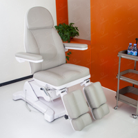Table de massage électrique pliable moderne en cuir PU DN White à 5 moteurs pour salon et clinique, spa, beauté, tatouage, studio de cils
